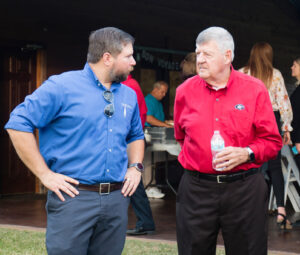 Talking shop with the former School Board Superintendent, Lyn Chandler